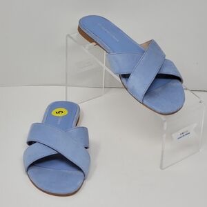 Stuart Weitzman Women's Size 5 Flat Slide Sandals Peony Light Blue New